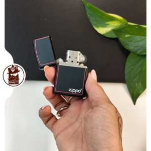 فندک زیپو اورجینال 218zb reg black/z brdr