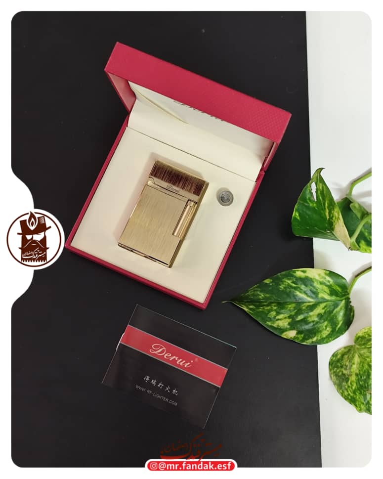 فندک بغل زن دروی derui لاین سه طلایی هاشور فندک بغل زن دروی derui لاین سه طلایی هاشور