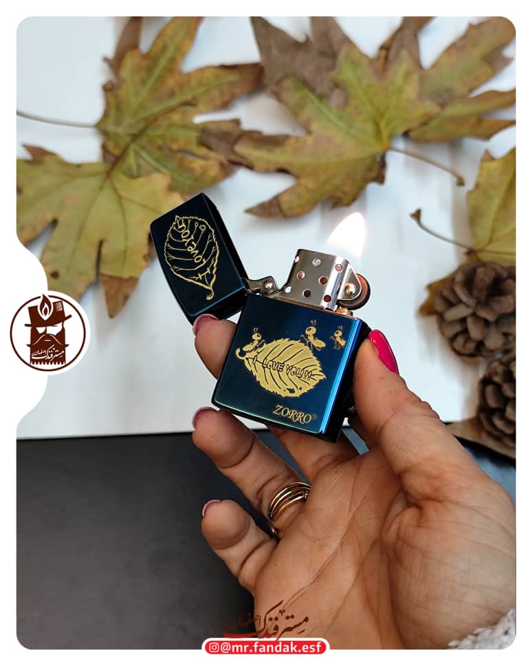 فندک بنزینی زورو zorro طرح مورچه فندک بنزینی زورو zorro طرح مورچه